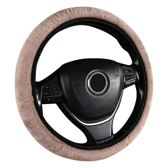 TACILIP Car Accessories, Elastic Stretch Steering Wheel Cover With Soft Warm Plush Non-Slip Car Decoration Car Wheel Protector Universal Fits 14-15 Inches, Gifts for Father