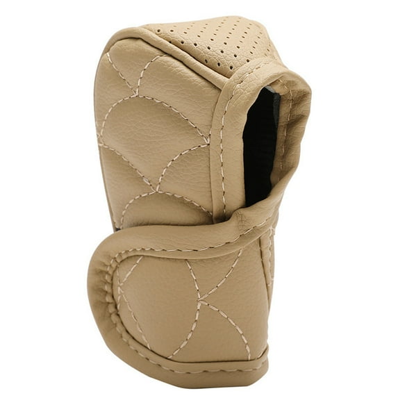 TACILIP Car Accessories, Leather Lattice Pattern Gear Knob Cover, Auto Car Knob Protective Sleeve Hoop & Loop Type, Gifts for Father