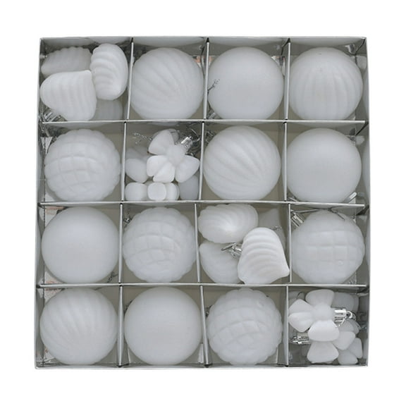 TACILIP Christmas Decorations, 32Pcs6CM Special Shaped Flocking Christmas Ball, Housewarming Gifts