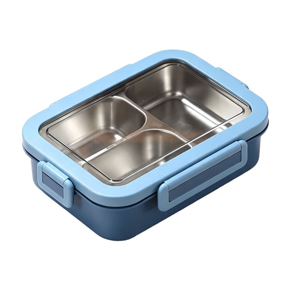 TACILIP Classroom Supplies, 1PCS Bento Box Lunch Box 3 Compartment Snack Containers Reusable Lunch Box Lunch Containers For Home Travel Work 720ml Equipped With Plastic Tableware, Teacher Gifts