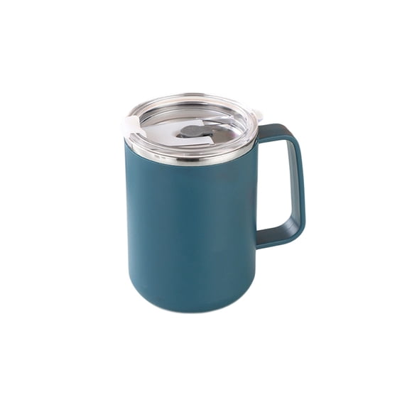 16.91oz Coffee Mug with Handle and Lid, Portable Double Layer Stainless Steel Mug for Family, Travel Coffee Cup Thermal Cup for Home and Office, Birthday Gifts