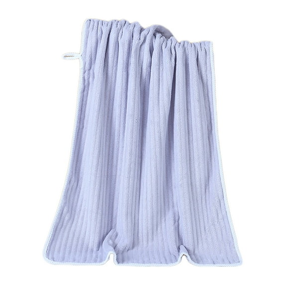 TACILIP Corals Fleece Towel with Large Strips and Absorbent Edges for Men and Women To Wash Their Faces Take A Bath Dry Their Hair and Wipe Their Hair Bathroom Accessories, Housewarming Gifts