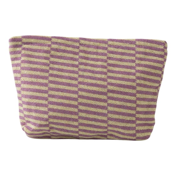 TACILIP Cosmetic Bags, Woolen Knitted Bag Striped Color-blocked Cosmetic Bag Pattern Cosmetic Bag Portable Cosmetic Bag Ins-style Pencil Case, Gifts for Women
