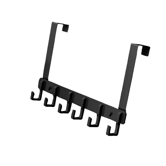 TACILIP Over The Door Hooks Door Hanger Hooks for Hanging Bathroom Door Towel Rack with 6 Cloak Hooks Hanger Practical Bathroom Accessories for Dormitory, Organization and Storage