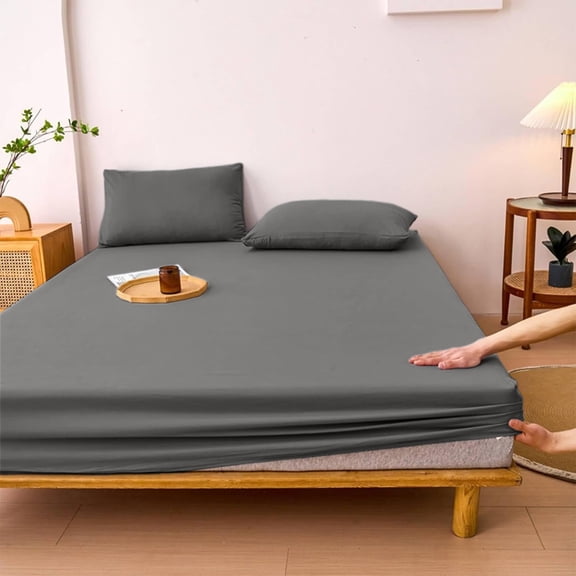 TACILIP Double Bed Fitted Sheet Piece Non Slip Fixed Bed Cover All Inclusive Mattress Protection Bed Cover Soft Fiber Suitable for Sleeping Naked Bedding, Birthday Gifts