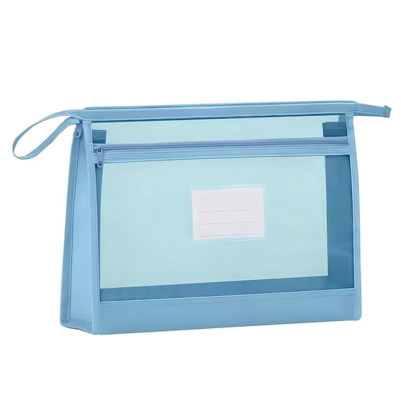 TACILIP Double Layered Three-dimensional Subject File Storage Bag with Mesh Large Capacity Zipper Student Subject Bag Homework Paper Bag Office Accessories, Gifts for Men