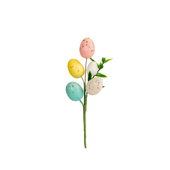 TACILIP Easter Decor, Easter Egg Picks Colorful Egg Sprigs with Floral Bunny Accents Easter Wreath Centerpiece Vase Filler DIY Decor for Home Party, Gifts for Mom