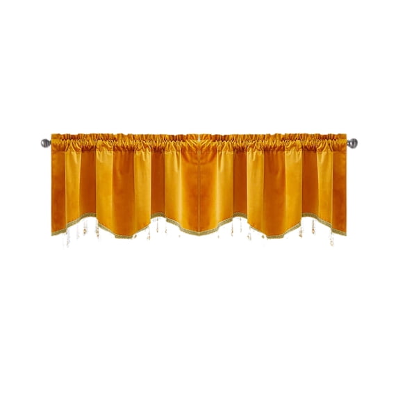 TACILIP Elegant Fringed Window Curtains Patterned Rod Panels Stylish Short Drapes for Home Decor Short Curtains for Window, Gifts for Men