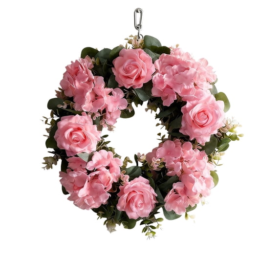 TACILIP Fake Flowers, Spring Floral Wreath Decoration Featuring Artificial Roses and Hydrangeas It Suitable for As A Photography Backdrops Or for Everyday Use Or Party Decoration, Gifts for Men