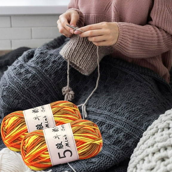 TACILIP Five Strands Of Milk Cotton Gradient Hand-woven Diy Doll Sections Dyed Baby Wool Ball Crochet Thread, Gifts for Women