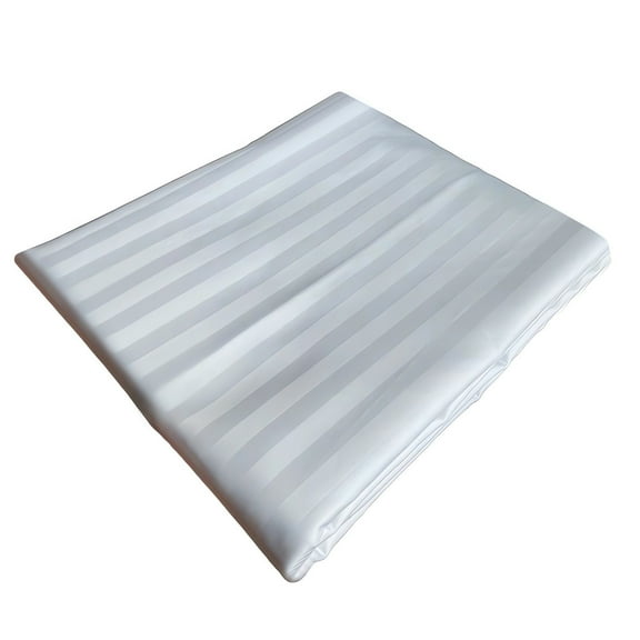 TACILIP Flat Sheet, 70.9x90.6in Guesthouse School Bath White Satin Strip Sheets Bed Linen Sheets, Mom Gifts