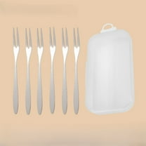 TACILIP Fruit Fork Mini Stainless Steel Fork Wooden Handle Daily Tableware Set, Gifts for Her
