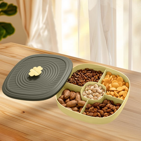 TACILIP Fruit Tray Household Coffee Table Dried Fruit Box Divided Melon Candy Snack Storage Box Storage, Men Gifts