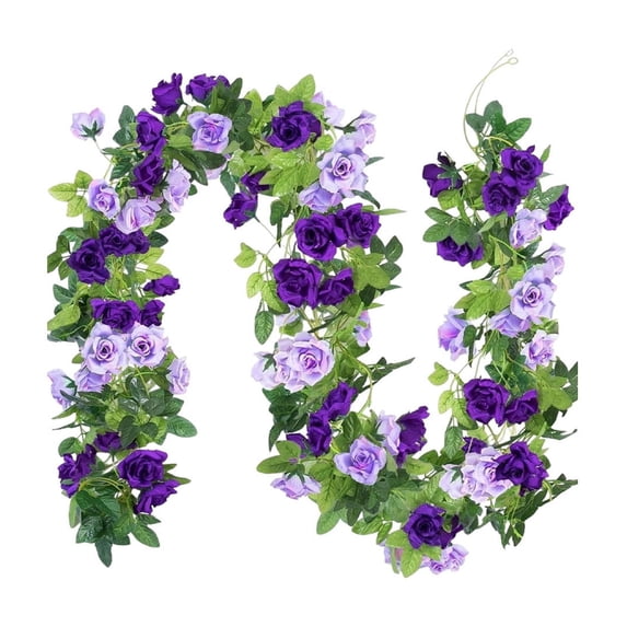 TACILIP Gifts for Family, Artificial Rose Flower Garland Fake Vines Silk Floral Hanging For Wedding Arch Decorations Room Party Home Garden Hotel Office Wall Decor, Wall Decor, 1PC