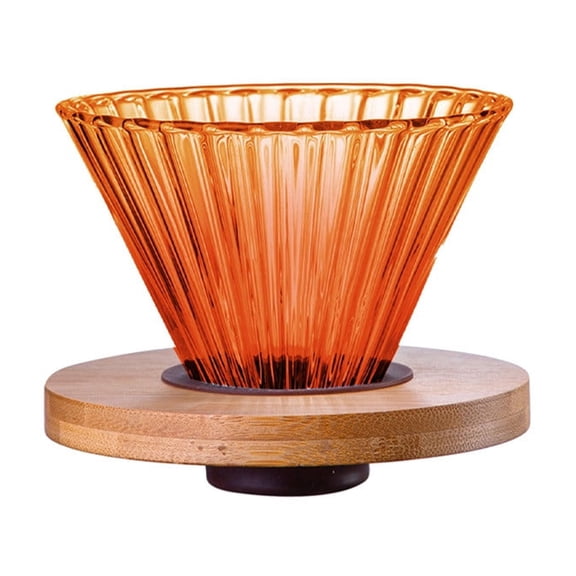 TACILIP Gifts for Family, Coffee Filter Coffee Colored Glass Filter Mug Portable Glass Hand Brewed Coffee Filter Mug Drip Reusable Filter Removable Wooden Base, Kitchen Utensils, 1PC