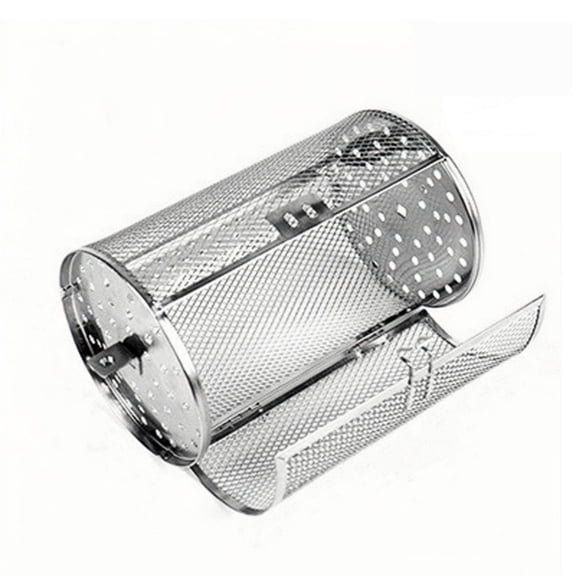 TACILIP Gifts for Family, Stainless Steel Rotating Grill Rolling Grilling Basket Chicken Wing Basket Automatic Wind Up 360 BBQ Rolling Grill Cage, Kitchen Gadgets, 1PC