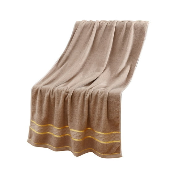 TACILIP Gold Double Grids Broken Cotton Bath Towel Thickened Soft Absorbent Adult Bath Towel Cotton Beach Towel 27.56x55.12in Shower Towels, Gifts for Women