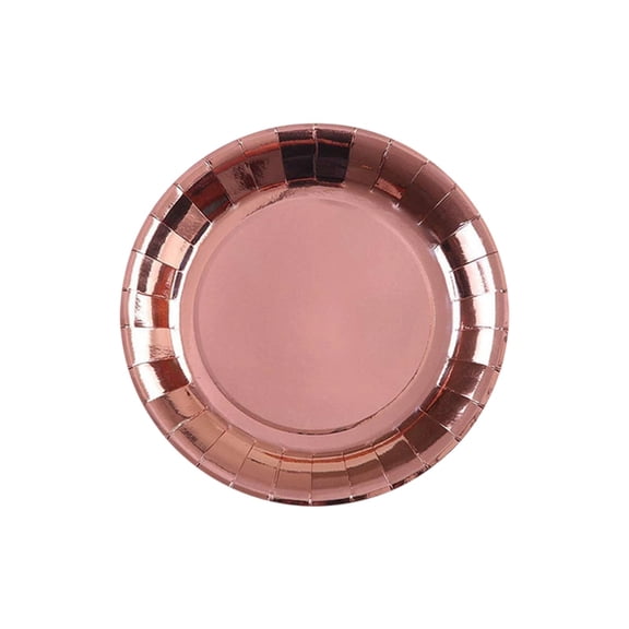 TACILIP Golden Foil 9in Disposable Paper Plates Pack Of 10 Elegant Metallic Party Dinnerware Cake Dessert Plates for Birthday Wedding Celebration, Home Decor