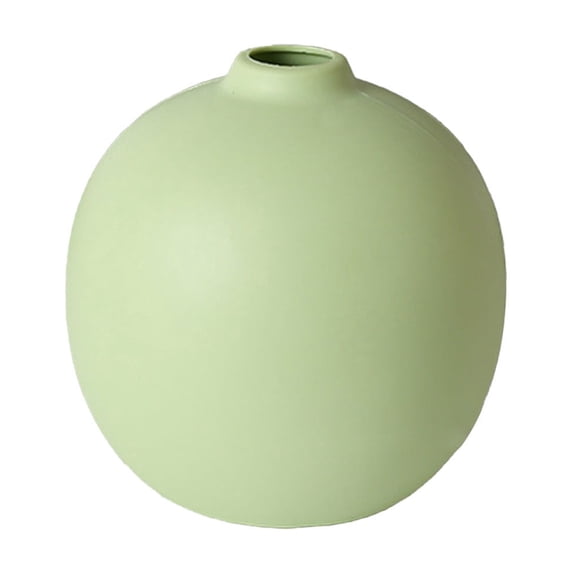 TACILIP Home Decor, 3.86x3.74x0.98in Round Faux Ceramic Vase Planter Modern Decor for Tabletop Shelf Plastic Centerpiece Green, Gifts for Men