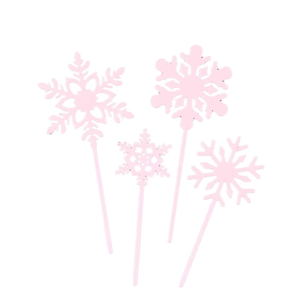TACILIP Home Decor, 40 PC Of Snowflake Flag Cocktail Sticks- Ice Picks- Fruit Stick Skewers- Snowflake Fruit Sticks- Dessert Picks- Drink Picks- Decorative Toothpick Skewers, Holiday Gift