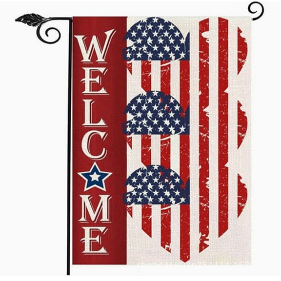 TACILIP Home Decor, 4th Of July Welcome Garden Flag Distressed Flag Outdoor Decoration, Holiday Gifts, 1PC