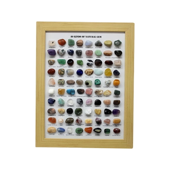 TACILIP Home Decor, 80 Kinds Of Natural Crystal Agate Ores Specimens Raws Collection Ornamental Gifts, Home Gifts