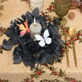 thumbnail image 1 of TACILIP Home Decor, Autumns Thanksgiving Simulation Maple Leaf Candle Holders Wreath Halloween Decoration Ornament Plastic Table Candle Cup Wreath, Housewarming Gifts, 1 of 6