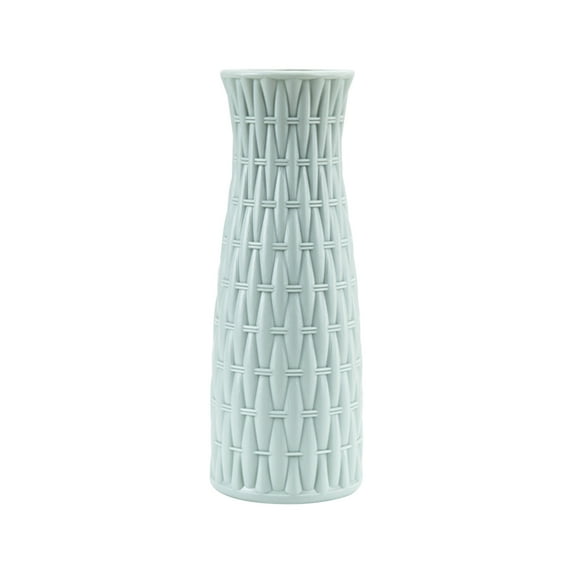 TACILIP Home Decor, Green Plastic Vase 9.8 Inch for Pampas Flower Vase Decorative Vase Vase for Flowers Modern Vase for Home Decor Bouquet Shelf Weddings, Mom Gifts