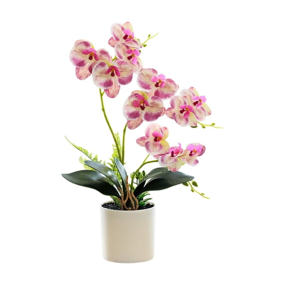 TACILIP Home Decor, Phalaenopsis Bonsai Plastic Potted Plants Simulated Silk Flower Lifelike Home Decoration Suitable For Desktop Office And Wedding Centerpiece Decoration, Home Gifts