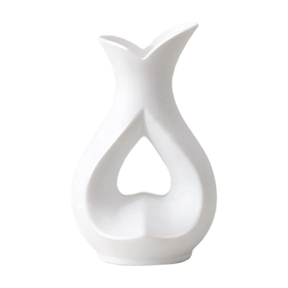 TACILIP Home Decor, Vase Plastic Vase with Ceramic Appearance Non Fragile Vase Decorative Art Tabletop Decoration Warm House Gift Wedding Dining Table Bookshelf Art Decoration, Gifts for Women