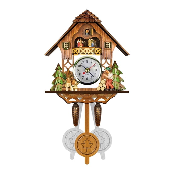 TACILIP Home Gifts, Wall Clock Chime Alarm Clock Retro Clock Wooden Living Room Clock, Wall Decor, 1PC