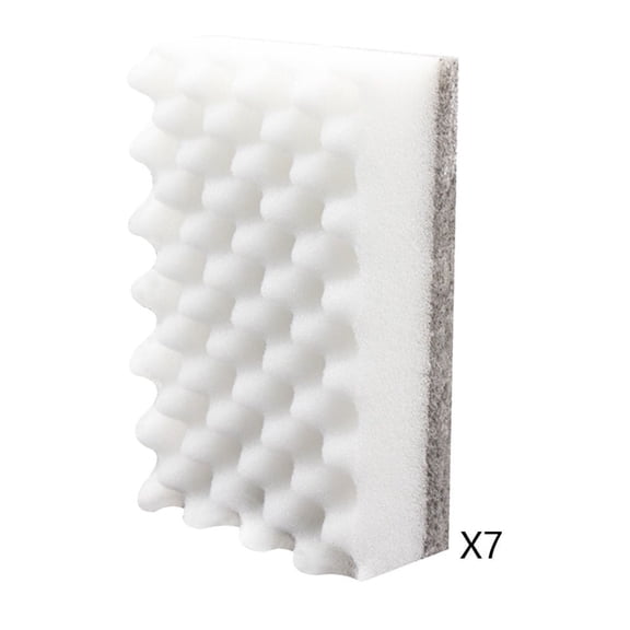 TACILIP Kitchen Essentials, 7 Piece Dishwashing Sponge Block Double Sided Kitchen Cleaning Brush Wave Shaped Magics Eraser Household Pot Brush Dishwashing Sponge, Gifts for Family