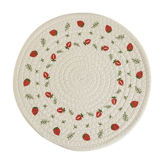 TACILIP Kitchen Gadgets, Woven Insulated Placemats Table Mats Printed Placemats Round Pot Mats Bowl Mats, Men Gifts