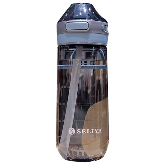 TACILIP Kitchen, Large Capsacity Fitness Sports Water Bottle with Straw Cup with Straw Cup with Graduated Flat Spout, Edibility Grade Plastic, Leakproof Popup Caps, for Gym, Outdoor, Gift for Women