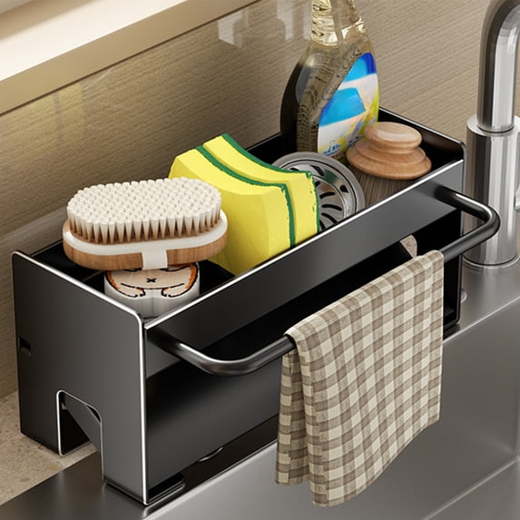 TACILIP Kitchen Sink Organizer Sponge Stand Rack Compact and Stylish Storage Tool Drainage Sponge Syand for Bathrooms Process Rooms Bathroom Organizers and Storage, Men Gifts