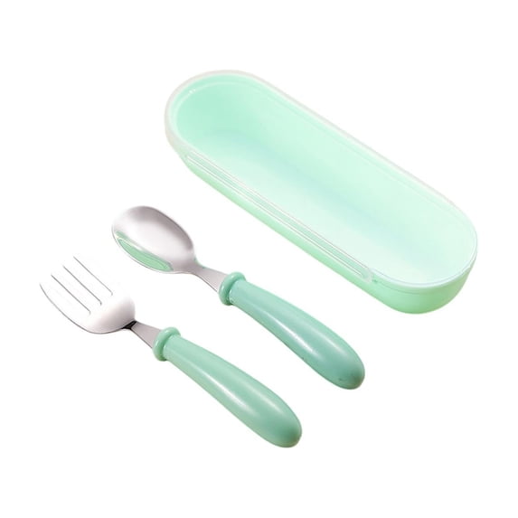 TACILIP Kitchen, Stainless Steel Portable Tableware Set Spoon and Fork Two Storage Tableware Box, Gifts for Women