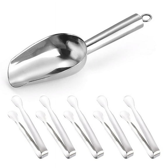 TACILIP Kitchen Utensils, Ice Scoop For Freezer Stainless Steel Ice Scoop Heavy Duty Small Metal Candy Cream Kitchen Scoop For Home Wedding Bucket Food Sugar Coffee Beans Bar, Gifts for Women