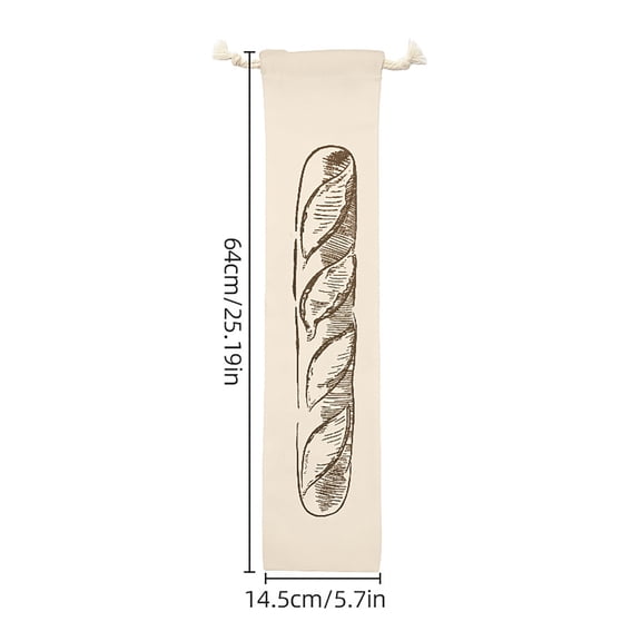 TACILIP Linen Bag Reusable French Stick Storage Bag Drawstring Bun Bread Bag, Gifts for Mom
