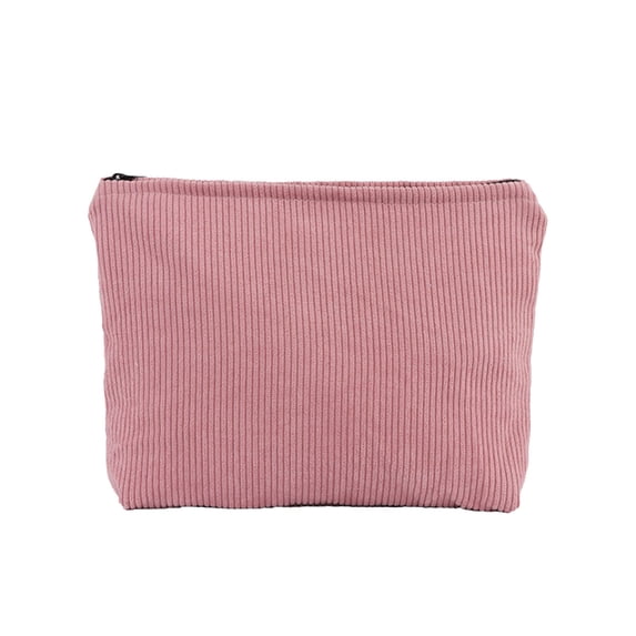 TACILIP Makeup Bag, Corduroy Storage Bag Stationery Bag Makeup Bag Large Capacity Wallet Travel Toiletries Zipper Storage Bag