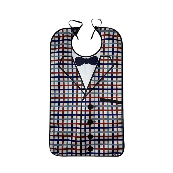 TACILIP Mens Gifts, Elderly Care Bib for Eating and Drinking Double-Layer Waterproof Bib Unisex Elegant Suit-Style Dining Cloth, Room Decor, 1PC