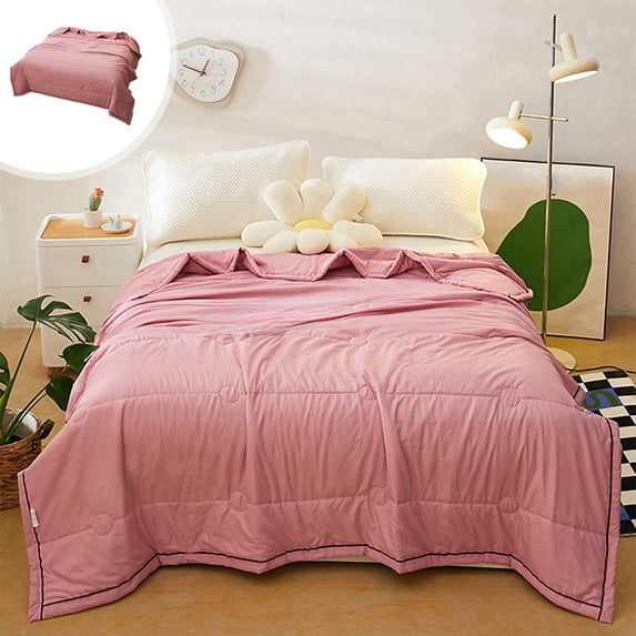 TACILIP Mint Summer Cooler Quilt Summer Quilt Double Sided Cold Effect Blanket Cooler Fiber Ice Blanket Lightweight Washable Thin Solid Color Quilt, Bedding