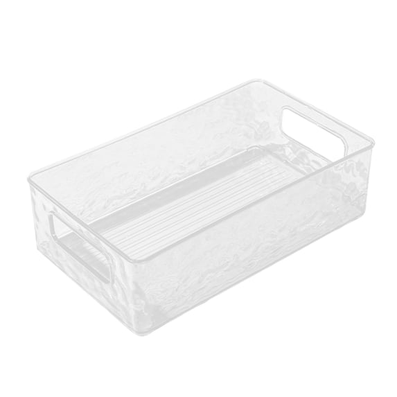 TACILIP Office Organizer, High-value Acrylic Cosmetic Organizer Basket Glacier Pattern Stackable Storage Box Desktop Transparent Thick Material Whole Compartment Storage, Gifts for Women