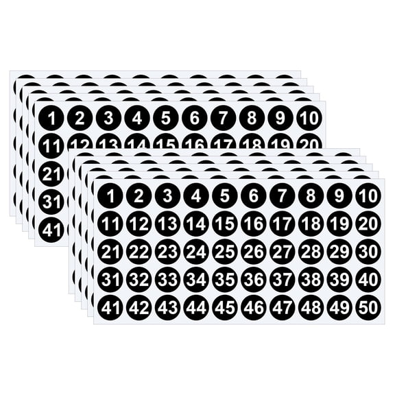 TACILIP Office Supplies, 1 Inch 1 To 50 Number Combination Stickers 10 Sheets for Note Decoration, Housewarming Gifts
