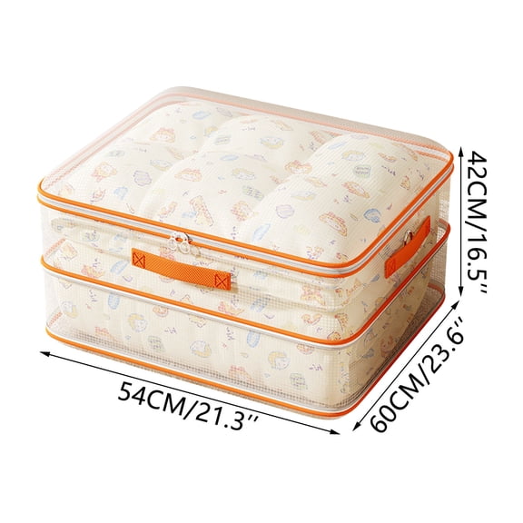TACILIP Organization and Storage, Compressible Clear Grids Storage Bag Waterproof Transparent and Portable with Handles for Home Organization, Gifts for Mom