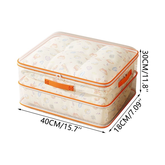 TACILIP Organization and Storage, Compressible Clear Grids Storage Bag Waterproof Transparent and Portable with Handles for Home Organization, Gifts for Women