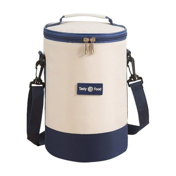 TACILIP Organizer, Cylinder Insulated Bag Shoulder Strap Model Round Multi-Layer Lunchbox Bag Worker School Handheld Crossbody Bento Bag, Gifts for Women