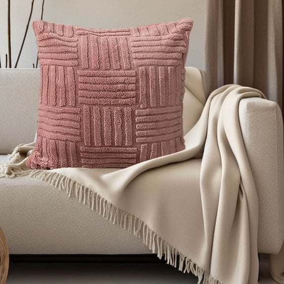 TACILIP Pillowcase, Solid Color Velvet Pleated Pillowcase Velvet Sofa Cushion Headboard Pillows Office Lumbar Support Waist Protection, Home Decor