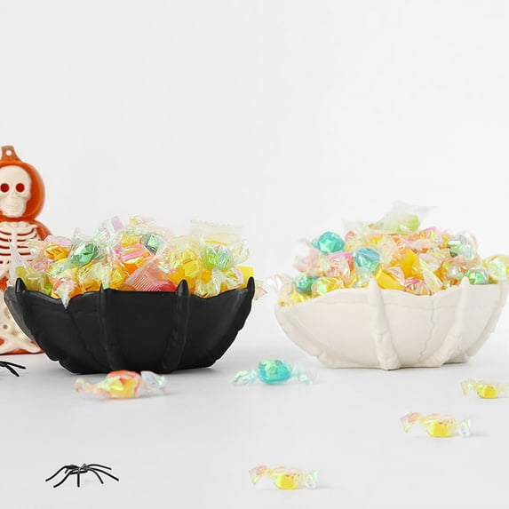 TACILIP Plastic Pair Of White and Candy Plates for Halloween Decorations and Ornaments Party Favors, Men Gifts