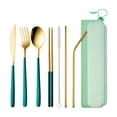 thumbnail image 1 of TACILIP Portable Chopsticks Spoon Knife Fork and Straw Set 7-Piece Stainless Steel Cutlery Set with Storage Case Outdoor Camping Portable Cutlery Set, Kitchen Gadgets, 1 of 6