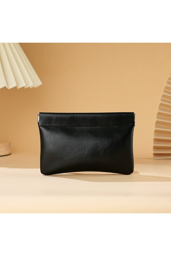 Portable Coin PouchAutomatic Closure Coin PurseFaux Leather OrganizerBagCash Pouch for Carrying Coin Convenient Jewelry Pouch Office Supplies, Gifts for Her